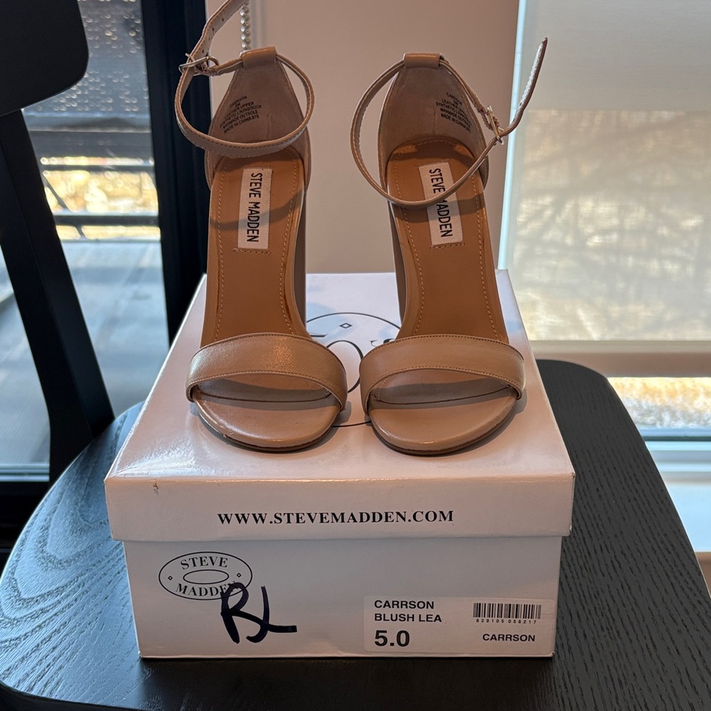 Steve Madden Nude Ankle Strap Heels